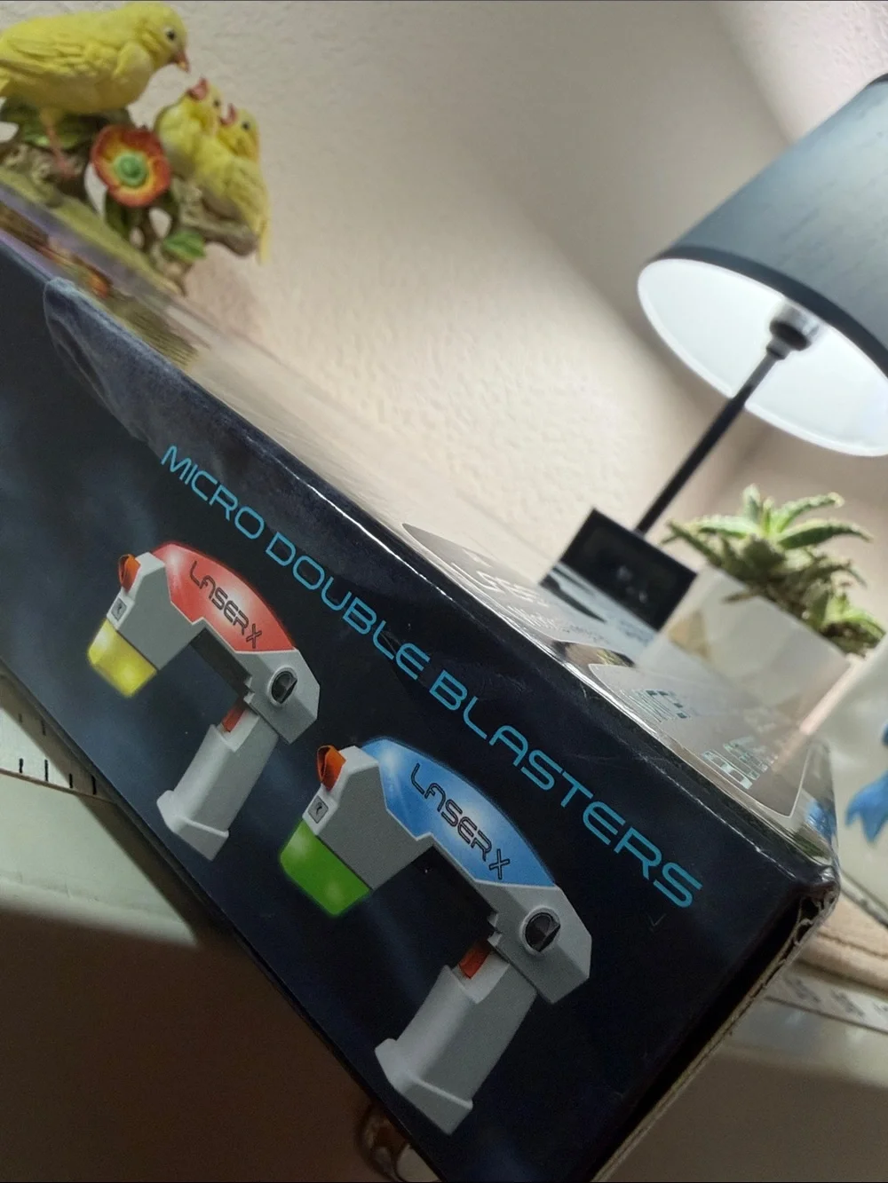 Micro Double Blasters — White with Blue and Green Accents